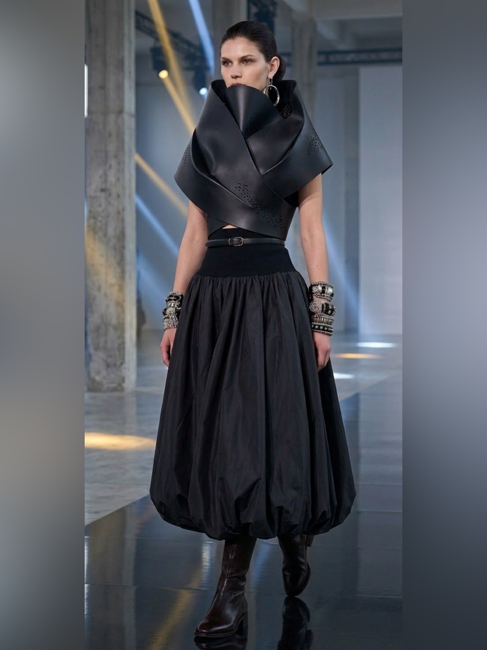 NWT Emerson Lang Ultra High Waisted Bubble Skirt in Midnight Sky size Medium